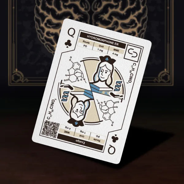 Queen card from the Narcotic deck: hydromorphone ER