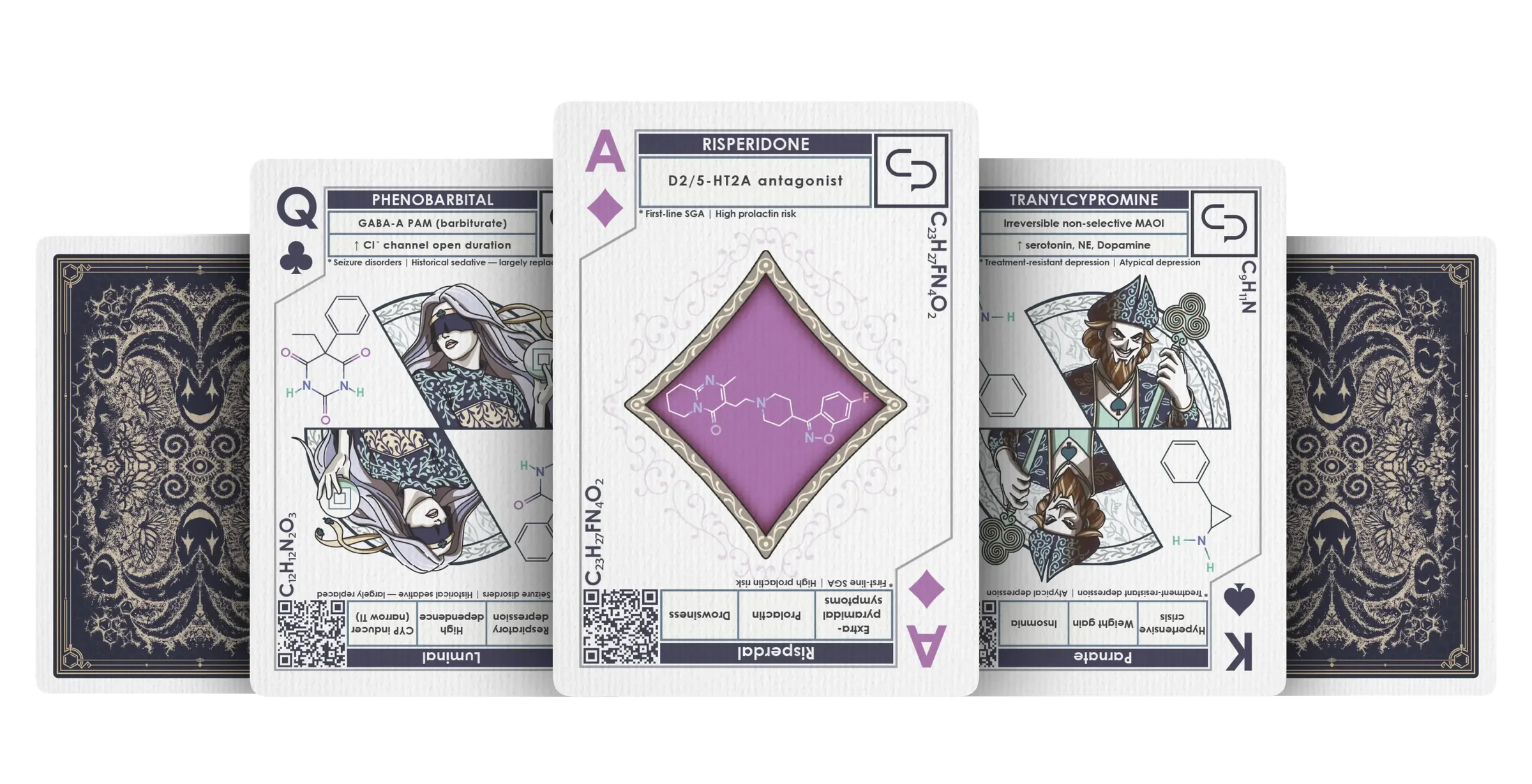 Psychiatric Playing Cards card-face spread
